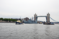 London Tower Bridge warship